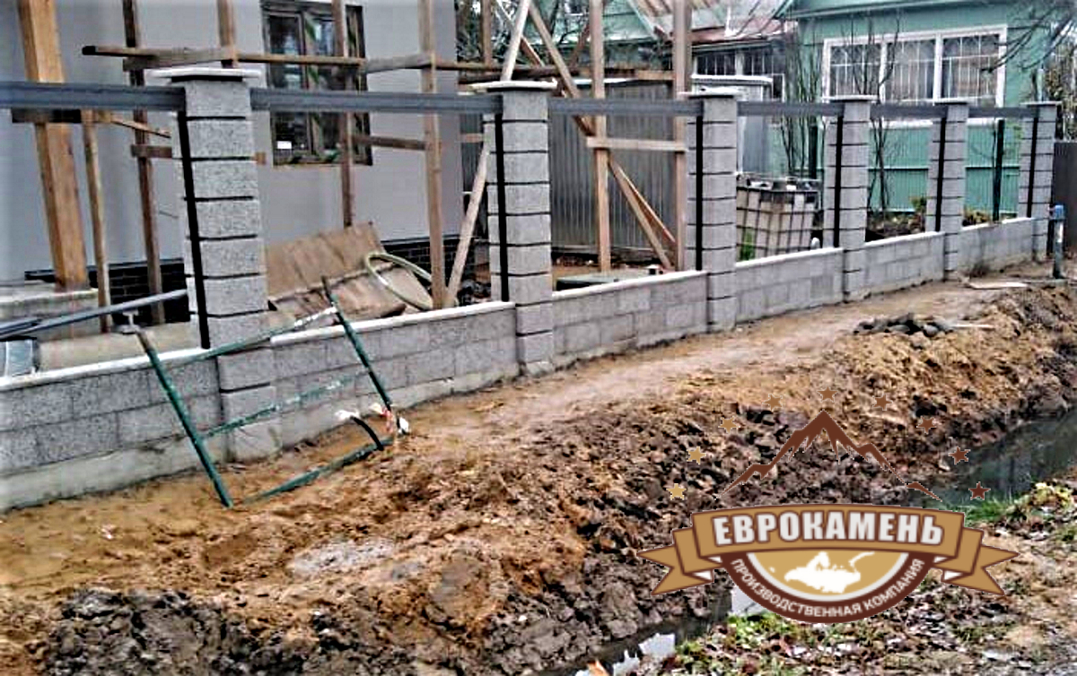 Строительство забора Серый мрамор
